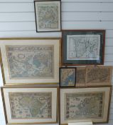 Quantity of mainly reproduction maps including, Braun and Hogenberg map of Mexico, Herman Moll map
