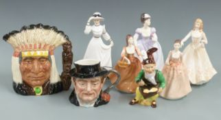 Royal Doulton North American Indian large character jug, Beswick jug, Arthur Bowker leprechaun,