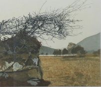 Phil Greenwood signed artist's proof print, Cregannan Lake, dated 1979, 38 x 42cm