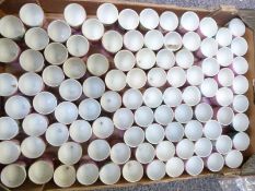 Approximately 80 transfer printed souvenir ware egg cups from UK destinations including Crystal