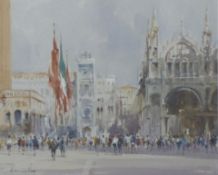 Dennis Page (1930-British) watercolour 'The Piazetta, Venice', signed lower left, 33 x 40cm,