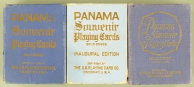 Three packs of Panama souvenir playing cards, all in original slip cases