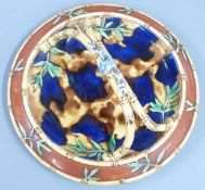 Victorian Wedgwood majolica basket, H10cm diameter 25cm