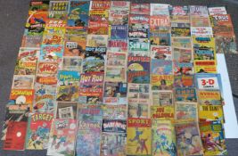 Eighty-eight various vintage comics including Punch Comics, Kerry Drake, Pep Comics, Boating,