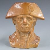 19thC Doulton & Watts Lambeth Pottery, London salt glazed character jug of Admiral Lord Nelson