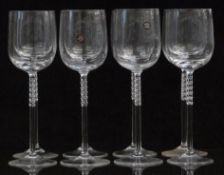 A set of eight Rosenthal Studio-Line white wine or water glasses with bobbled stems, 23cm tall