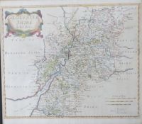 Robert Mordan late 17th/ early 18thC map of Gloucestershire, 38 x 43cm