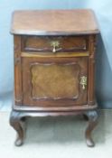 French 19thC walnut pot cupboard, W40 x D40 x H64cm