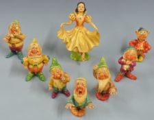Wade Disney Snow White and the Seven Dwarfs cellulose figures, tallest 16.5cm