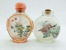 Two Chinese reverse painted scent bottles