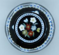 Caithness Whitefriars lampwork glass paperweight Midnight Bouquet designed by Alan Scott, limited