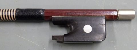 Eric Steiner round stick Brazil wood bow, short stick, possibly suit child's cello, 57g