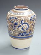 Carter Stabler Adams Poole pottery large retro vase, initialled AX to base, H35cm