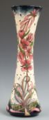 Moorcroft limited edtion 52/100 pedestal vase decorated in the Rosebay Willowherb pattern,