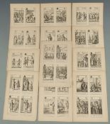 Set of 19thC Cavalier playing cards relating to the Commonwealth and Oliver Cromwell, comprising