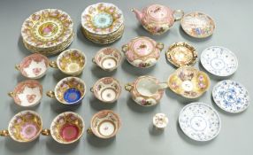 Vienna style teaware with beehive mark, Noritake tea ware, Dresden quatrefoil dish etc