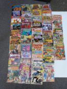 Forty-one Marvel comics including Marvel Super Heroes, All-True Crime, War Of The Worlds, Sneak