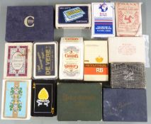 Quantity of mainly advertising playing cards to include Arpak, Royal Mail shipping, Hoover,