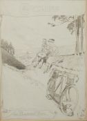 Frank Patterson (English 1871-1952): Pen and ink cover drawing for 'Cycling' magazine 'An Easter