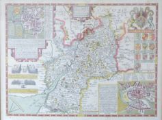 Reproduction John Speede map of Gloucestershire, 43 x 55cm