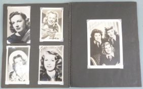 A collection of 1940s / 50s cards of film stars and stars of silver screen, some signed including