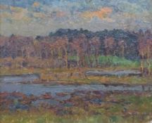 Vasilij Matveevich Belikov (1922-1994, USSR Union of Artists) oil on canvas 'Autumn Trees', signed