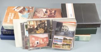 Ten albums of postcards including locomotives/railway, topographical etc
