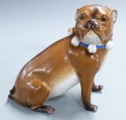 Meissen style pug dog, H12cm