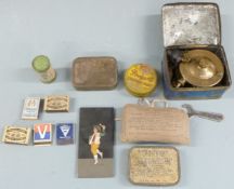 A quantity of collectables including Emergency Rations, Optimus stove, pietra dura panel of a boy