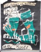 Bruce McLean poster '25 Years of Modern Jazz at the Bull', 75 x 100cm