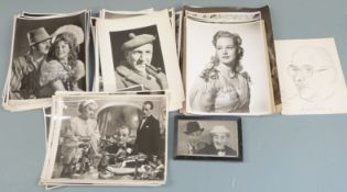 Signed and other press photographs of stage and screen including Harry Belafonte, Ingrid Bergman,