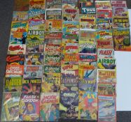 Fifty-eight various vintage comics including Mr District Attorney, Daring Adventures, Bob Swift,