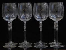 A set of eight Rosenthal Studio-Line white wine glasses with bobbled stems, 24cm tall