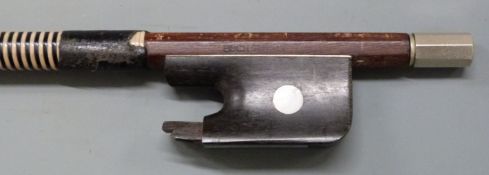 Eric Steiner short cello bow with plain eye to frog, 60g