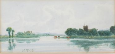 Attributed to Sir William Allan RA (1782-1850): Watercolour 'River Estuary landscape', framed with