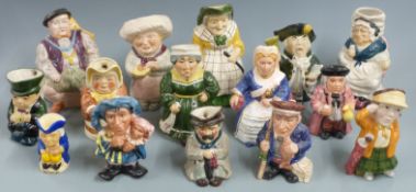 Fifteen Toby character jugs including Tony Wood, Roy Kirkham etc