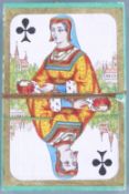 Daveluy, Bruges, Belgium pack of playing cards with double ended court cards, gilt borders and
