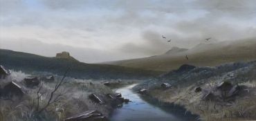 Brian Horswell (b1939) acrylic on canvas 'Dartmoor', signed lower right and titled verso, 23 x