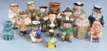 Fifteen Toby character jugs including Roy Kirkham, Dartmouth Pottery etc