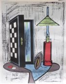 Bernard Buffet lithograph 'Game Table', 61cm x 46cm.