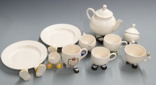 A quantity of novelty Carltonware 'Walking Ware' teaware