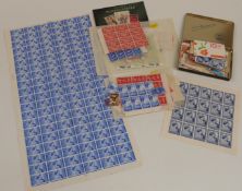 Great Britain 1948 Royal Silver Wedding complete mint sheets 2½d x 120 and £1 x 20. Also other