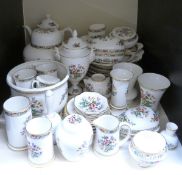 A collection of Coalport dinner, coffee and decorative ware decorated in the Ming Rose pattern,