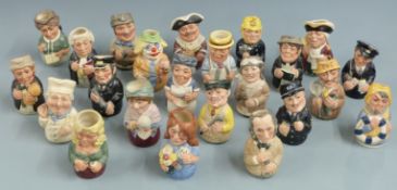 Twenty-three Royal Doulton Doultonville Toby character jugs