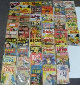 Fifty vintage love and romance comics including Young Brides, True Secrets, My Own Romance, Brides