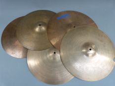 Five cymbals including Paiste 2000 16