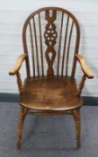 An elm seated Windsor armchair