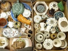 Large collection of Jersey pottery items, Sylvac, Torquay ware kingfisher jardiniere, Portmeirion