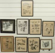 Nine Frank Patterson (British 1871-1952) various cycling interest prints