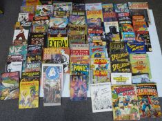 One-hundred-and-twelve comics related books and magazines including Dan Dare, Howard The Duck,